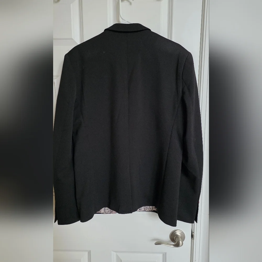 Men’s Black Tailored Blazer Single Button Classic Slim Fit Jacket Size 5XL